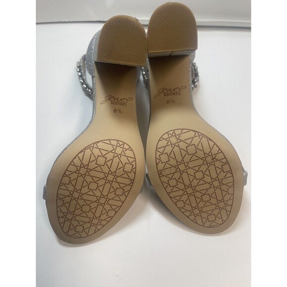 Jewel Badgley Mischka Mayra Ankle Strap Evening Shoe In Silver Sz 6 1/2 New WOT - Picture 12 of 13